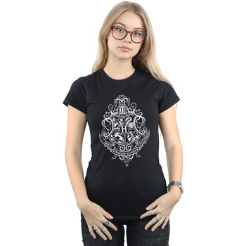 textil Mujer Camisetas manga larga Harry Potter Hogwarts Draco Dormiens Crest Negro