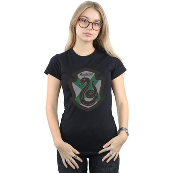 textil Mujer Camisetas manga larga Harry Potter Slytherin Crest Flat Negro