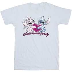 textil Niña Camisetas manga larga Disney Lilo And Stitch Ohana Heart With Angel Blanco