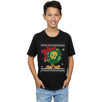 textil Niño Tops y Camisetas Dessins Animés Tweety Pie Christmas Fair Isle Negro