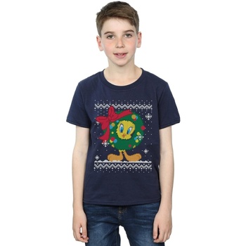 textil Niño Tops y Camisetas Dessins Animés Tweety Pie Christmas Fair Isle Azul