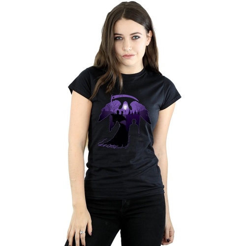 textil Mujer Camisetas manga larga Harry Potter Graveyard Silhouette Negro