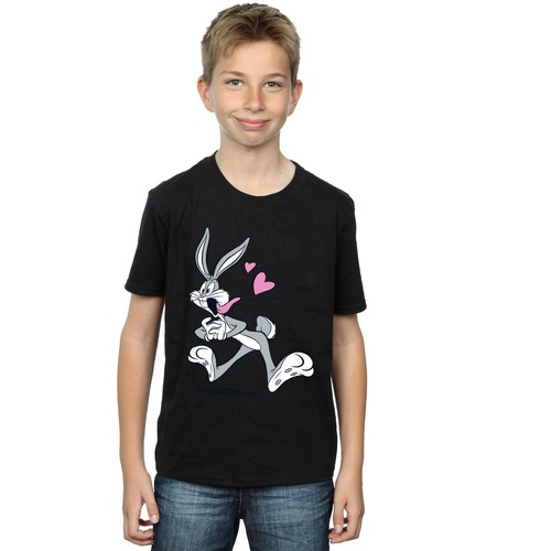 textil Niño Tops y Camisetas Dessins Animés Bugs Bunny In Love Negro