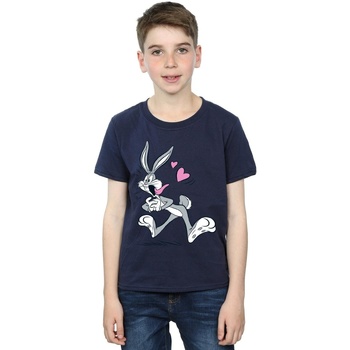 textil Niño Camisetas manga corta Dessins Animés Bugs Bunny In Love Azul
