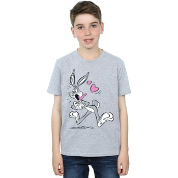 textil Niño Camisetas manga corta Dessins Animés Bugs Bunny In Love Gris