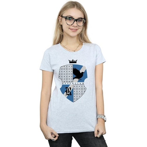 textil Mujer Camisetas manga larga Harry Potter Ravenclaw Shield Gris