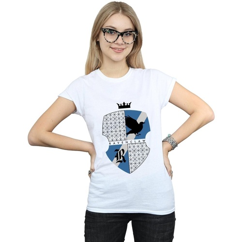 textil Mujer Camisetas manga larga Harry Potter Ravenclaw Shield Blanco