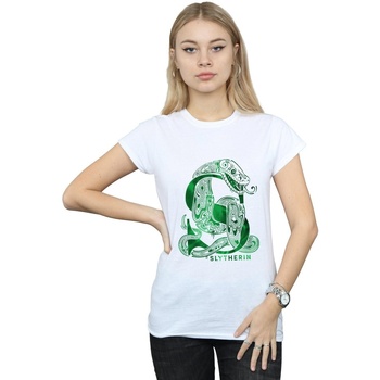 textil Mujer Camisetas manga larga Harry Potter Slytherin Snake Blanco