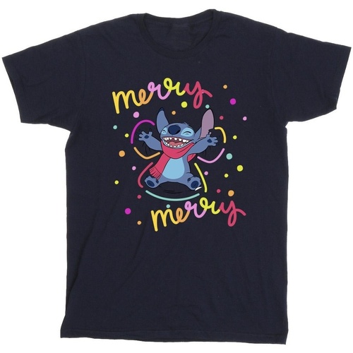textil Niña Camisetas manga larga Disney Lilo & Stitch Merry Rainbow Azul