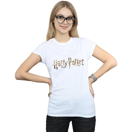textil Mujer Camisetas manga larga Harry Potter Full Colour Logo Blanco
