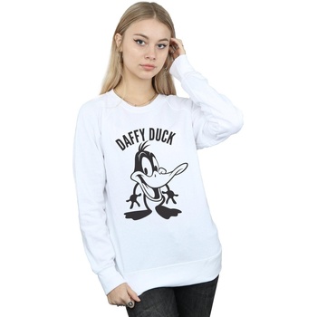 textil Mujer Sudaderas Dessins Animés Daffy Duck Large Head Blanco