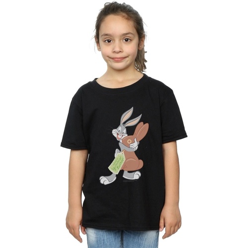 textil Niña Camisetas manga larga Dessins Animés Bugs Bunny Yummy Easter Negro