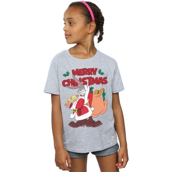 textil Niña Camisetas manga larga Dessins Animés Santa Bugs Bunny Gris