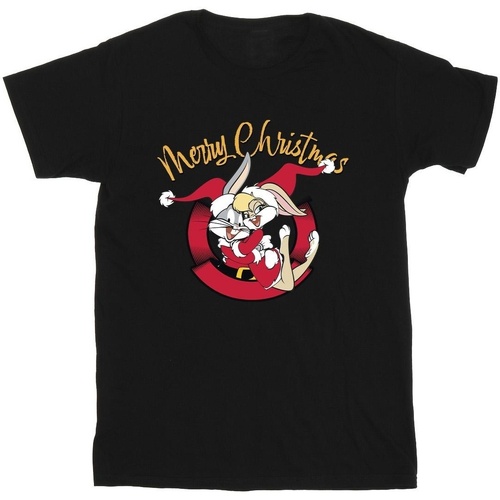 textil Niño Camisetas manga corta Dessins Animés Lola Merry Christmas Negro