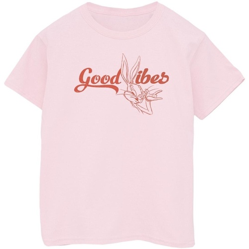 textil Niña Camisetas manga larga Dessins Animés Bugs Bunny Good Vibes Rojo