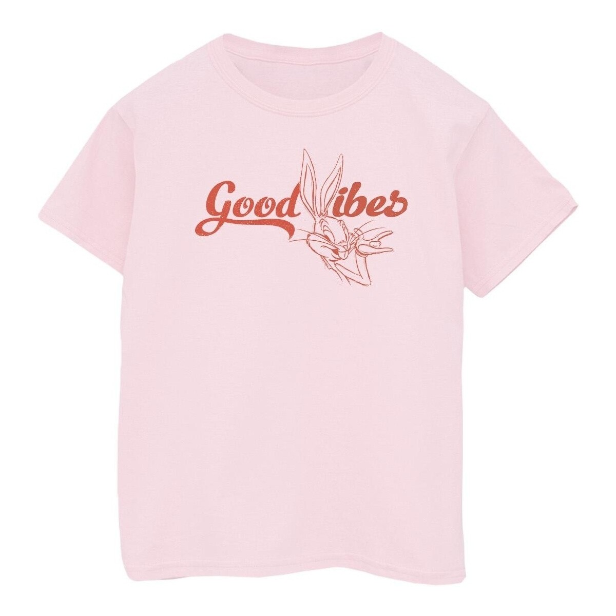 textil Niña Camisetas manga larga Dessins Animés Bugs Bunny Good Vibes Rojo