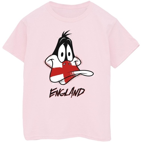 textil Niña Camisetas manga larga Dessins Animés Daffy England Face Rojo