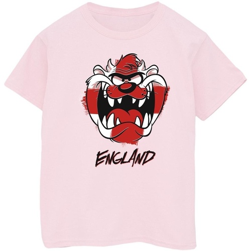 textil Niña Camisetas manga larga Dessins Animés Taz England Face Rojo