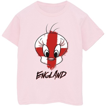 textil Niña Camisetas manga larga Dessins Animés Tweety England Face Rojo