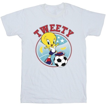 textil Niña Camisetas manga larga Dessins Animés Tweety Football Circle Blanco