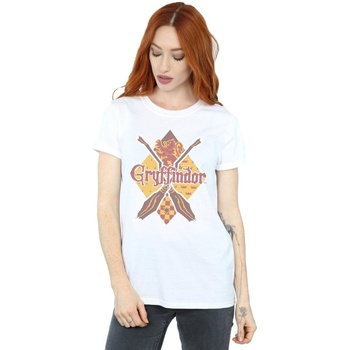 textil Mujer Camisetas manga larga Harry Potter Gryffindor Lozenge Blanco
