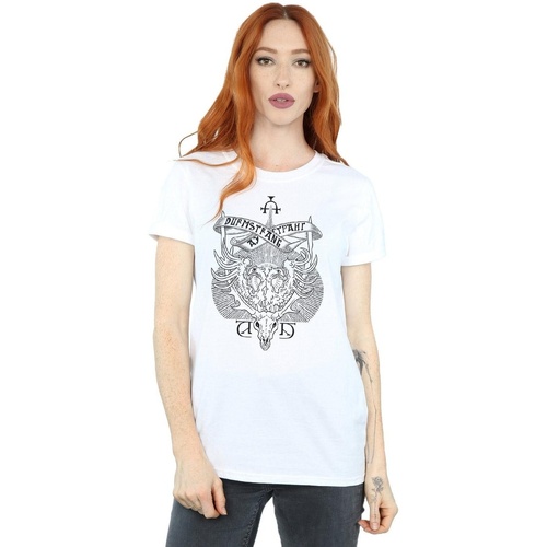 textil Mujer Camisetas manga larga Harry Potter Durmstrang Institute Crest Blanco