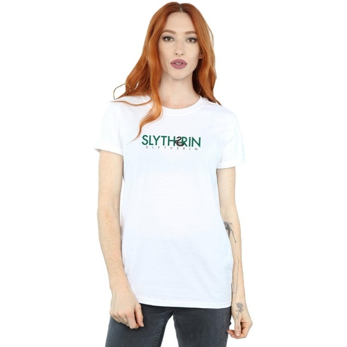 textil Mujer Camisetas manga larga Harry Potter Slytherin Text Blanco