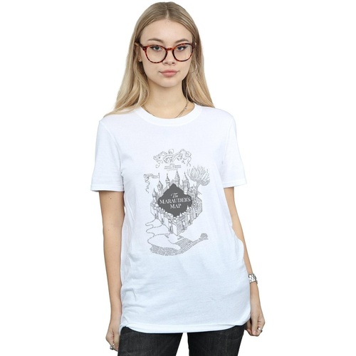 textil Mujer Camisetas manga larga Harry Potter The Marauder's Map Blanco