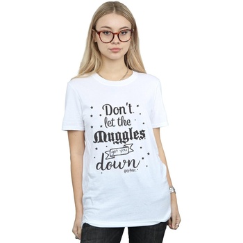 textil Mujer Camisetas manga larga Harry Potter Don't Let The Muggles Blanco