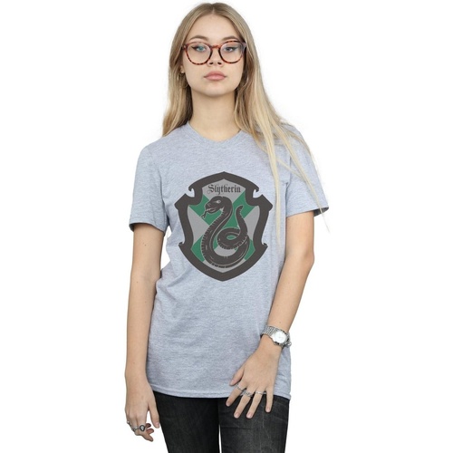 textil Mujer Camisetas manga larga Harry Potter Slytherin Crest Flat Gris
