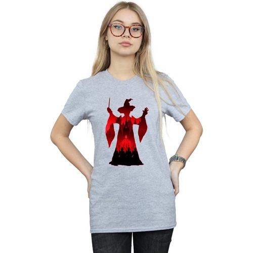 textil Mujer Camisetas manga larga Harry Potter Minerva McGonagall Silhouette Gris