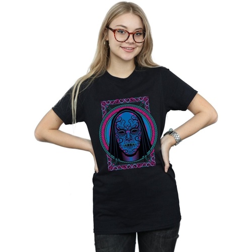 textil Mujer Camisetas manga larga Harry Potter Neon Death Eater Mask Negro