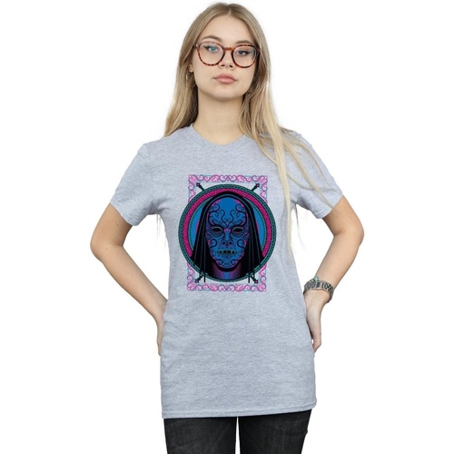 textil Mujer Camisetas manga larga Harry Potter Neon Death Eater Mask Gris