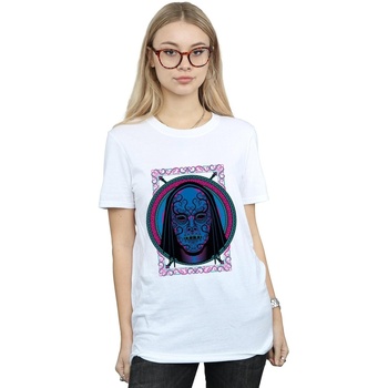 textil Mujer Camisetas manga larga Harry Potter Neon Death Eater Mask Blanco