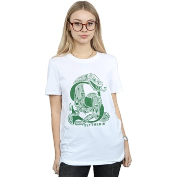 textil Mujer Camisetas manga larga Harry Potter Slytherin Glitter Blanco