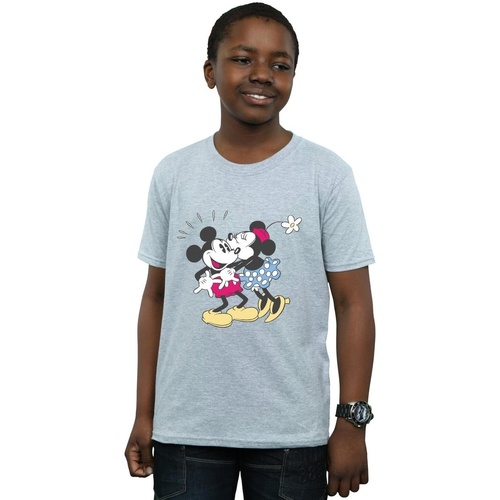 textil Niño Camisetas manga corta Disney Mickey And Minnie Mouse Kiss Gris
