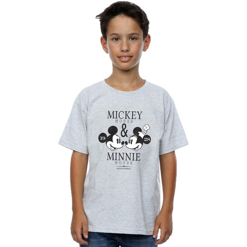 textil Niño Tops y Camisetas Disney Mickey And Minnie Mouse Mousecrush Mondays Gris