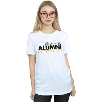 textil Mujer Camisetas manga larga Harry Potter Hogwarts Alumni Hufflepuff Blanco