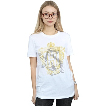 textil Mujer Camisetas manga larga Harry Potter Hufflepuff Badger Crest Blanco