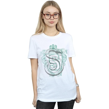 textil Mujer Camisetas manga larga Harry Potter Slytherin Serpent Crest Blanco