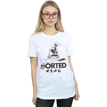 textil Mujer Camisetas manga larga Harry Potter Sorting Hat Blanco