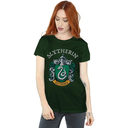 textil Mujer Camisetas manga larga Harry Potter Slytherin Crest Verde