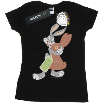 textil Mujer Camisetas manga larga Dessins Animés Bugs Bunny Yummy Easter Negro