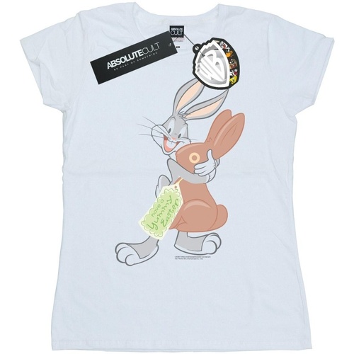 textil Mujer Camisetas manga larga Dessins Animés Bugs Bunny Yummy Easter Blanco
