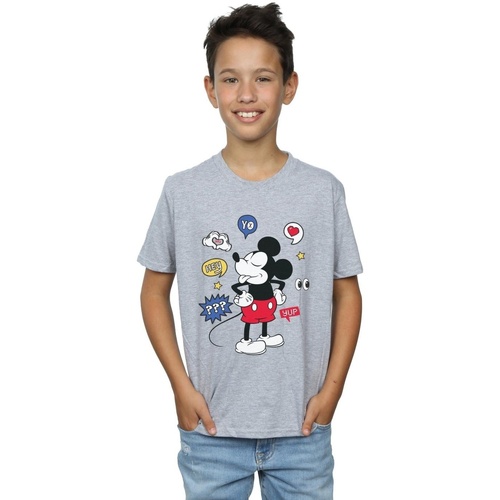 textil Niño Camisetas manga corta Disney Mickey Mouse Tongue Out Gris