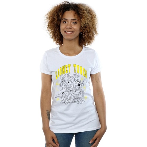 textil Mujer Camisetas manga larga Dessins Animés Basketball Squad Blanco