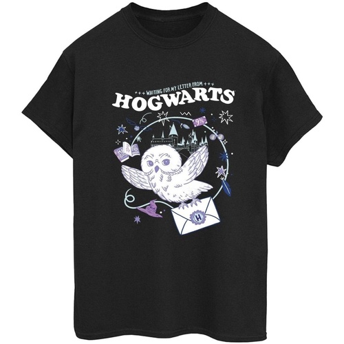 textil Mujer Camisetas manga larga Harry Potter Owl Letter From Hogwarts Negro