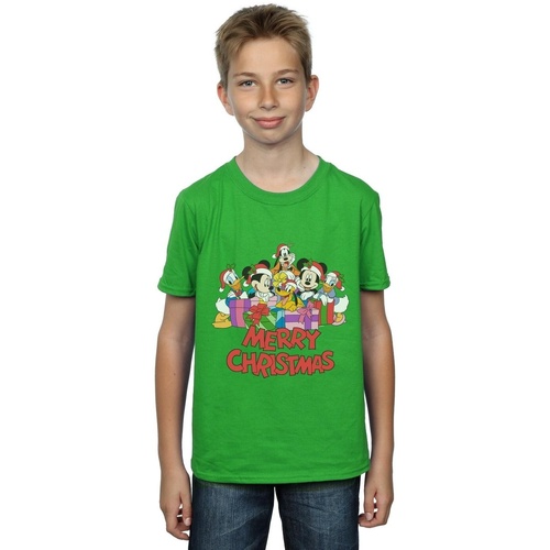 textil Niño Camisetas manga corta Disney Mickey Mouse And Friends Christmas Verde