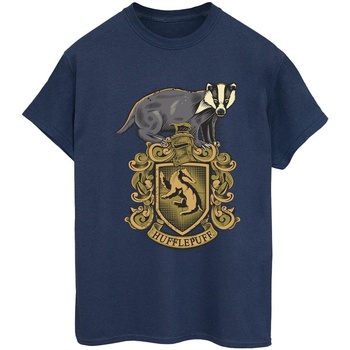 textil Mujer Camisetas manga larga Harry Potter Hufflepuff Sketch Crest Azul