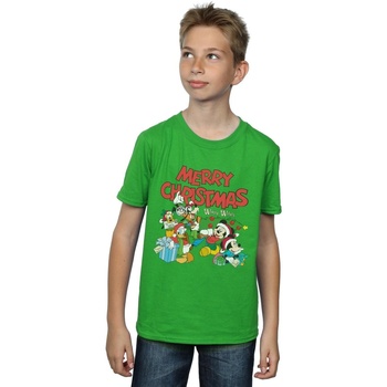 textil Niño Camisetas manga corta Disney Mickey And Friends Winter Wishes Verde